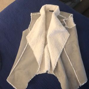 THML furry sleeveless cardigan